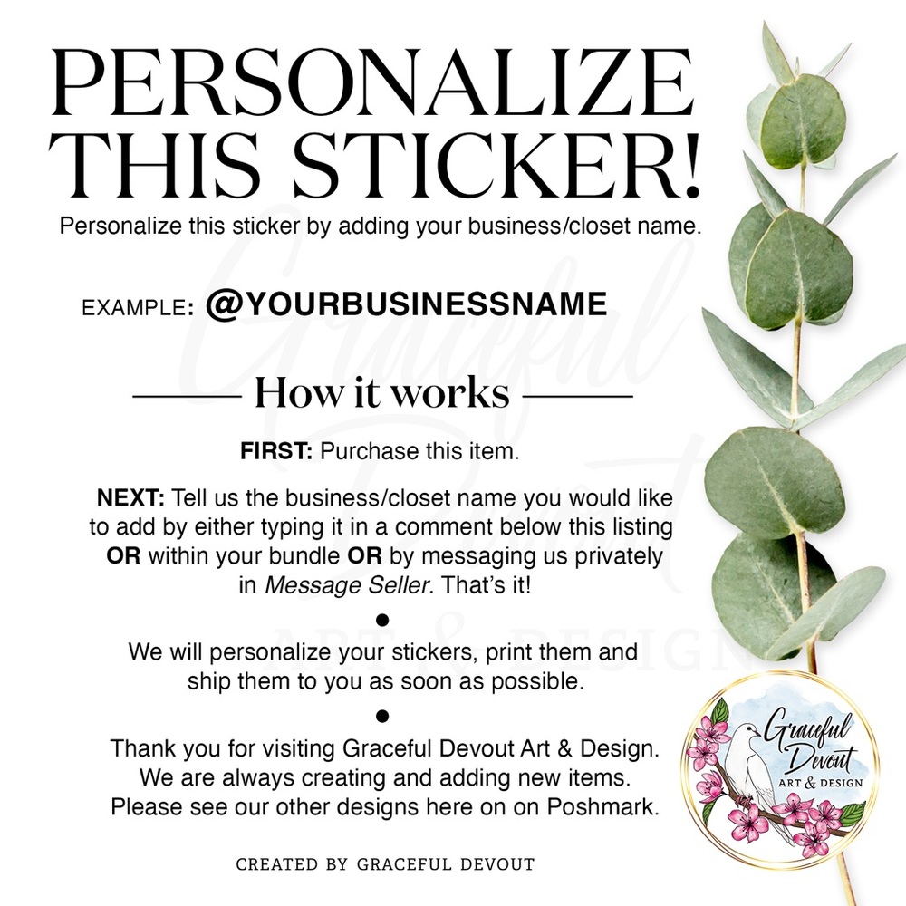 πΉThank You For Shopping My Closet! - 2" (inches) (48ct.) Stickers - Picture 2 of 7